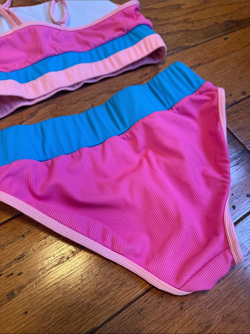 Andy & Evan Youth Ribbed Color block Bikini Set